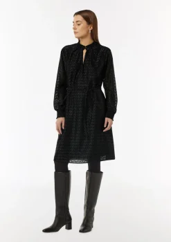 Blusenkleid mit Transparenz-Effekt und Glitzergarn