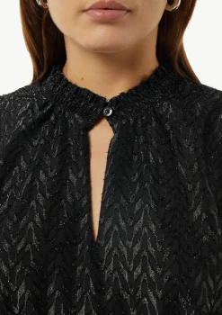 Blusenkleid mit Transparenz-Effekt und Glitzergarn