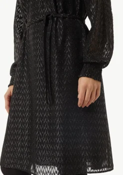 Blusenkleid mit Transparenz-Effekt und Glitzergarn