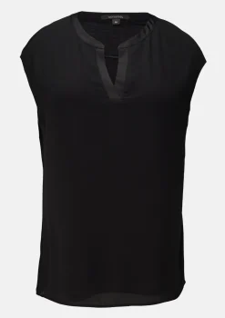 Blusenshirt mit Tunika-Ausschnitt und Satinblende