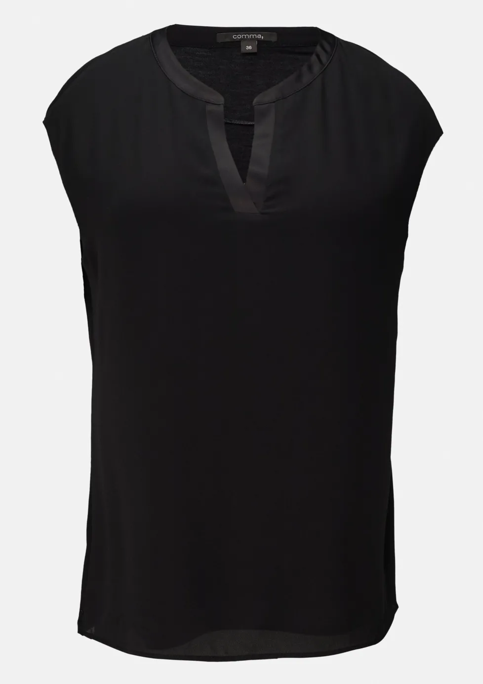 Blusenshirt mit Tunika-Ausschnitt und Satinblende