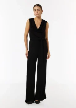 Jersey-Jumpsuit mit Wasserfall-Ausschnitt