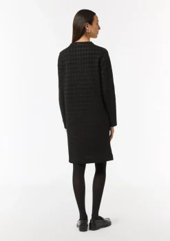 Kurzes Jerseykleid mit Hahnentrittmuster