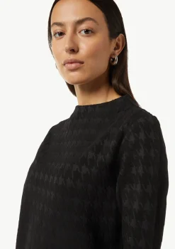 Kurzes Jerseykleid mit Hahnentrittmuster