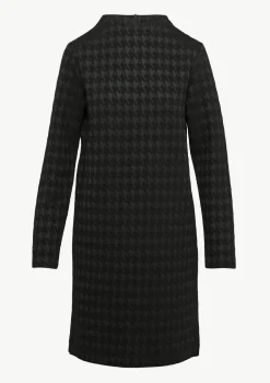Kurzes Jerseykleid mit Hahnentrittmuster