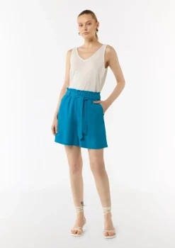 Leichte Shorts aus Lyocell mit Bindegürtel