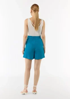 Leichte Shorts aus Lyocell mit Bindegürtel