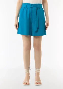 Leichte Shorts aus Lyocell mit Bindegürtel