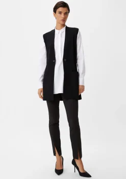 Lockere Baumwollbluse mit halber Knopfleiste