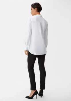 Lockere Baumwollbluse mit halber Knopfleiste