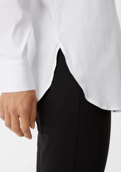 Lockere Baumwollbluse mit halber Knopfleiste