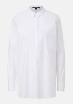 Lockere Baumwollbluse mit halber Knopfleiste