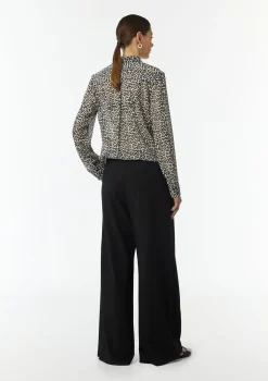 Longbluse aus Chiffon mit Leo-Print