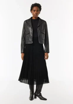 Plissierter Mesh-Rock mit elastischem Bund