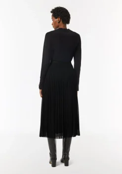 Plissierter Mesh-Rock mit elastischem Bund