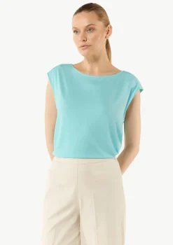 Relaxed-Fit-Shirt mit überschnittenen Schultern und Raffung