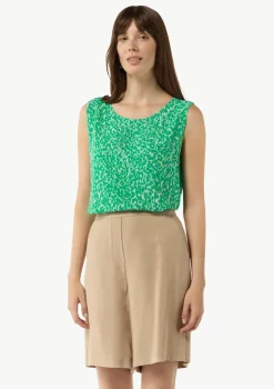 Ärmellose Bluse mit All-over-Print