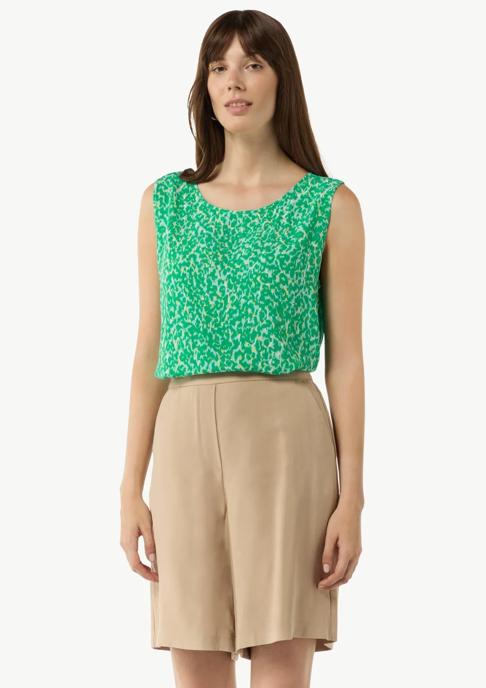 Ärmellose Bluse mit All-over-Print