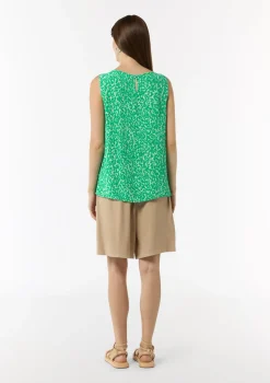 Ärmellose Bluse mit All-over-Print