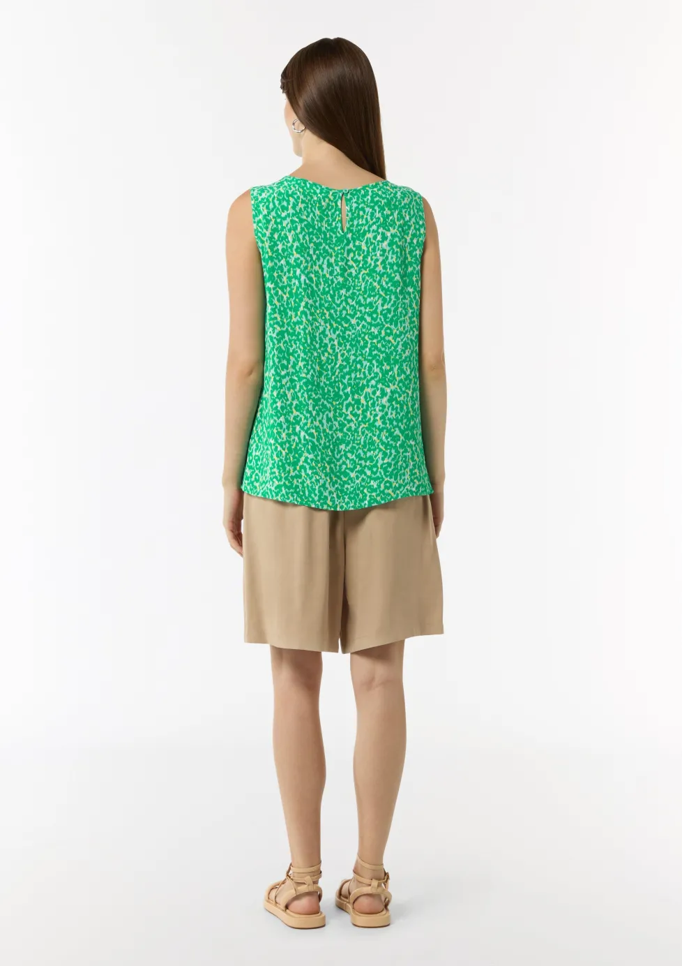 Ärmellose Bluse mit All-over-Print