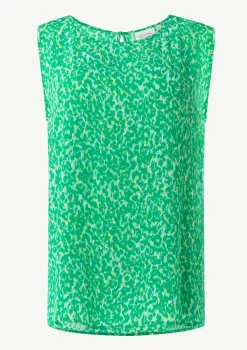 Ärmellose Bluse mit All-over-Print