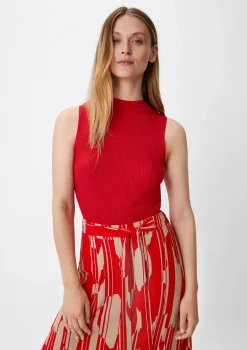 Ärmelloser Pullover mit Rippstruktur