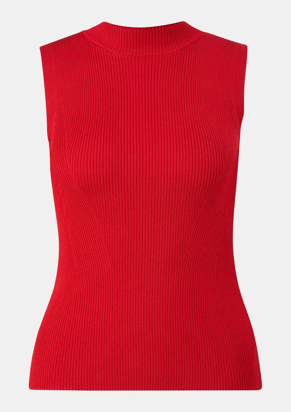 Ärmelloser Pullover mit Rippstruktur