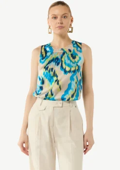 Ärmelloses Blusenshirt aus Viskose