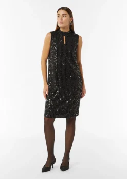 Ärmelloses Kleid mit hochabschließendem Kragen