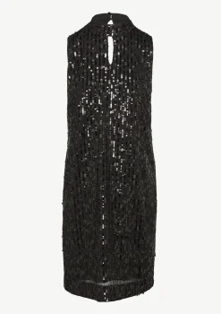 Ärmelloses Kleid mit hochabschließendem Kragen