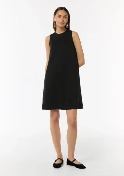 Ärmelloses Kleid mit Rundhalsausschnitt und Logo-Detail