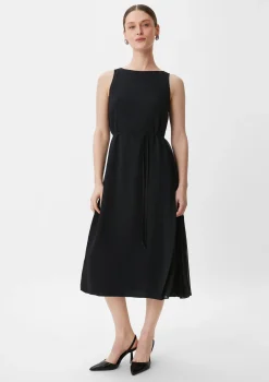 Ärmelloses Midikleid aus Crêpe