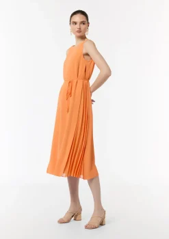 Ärmelloses Midikleid aus Crêpe