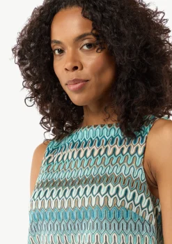 Ärmelloses Shirt aus Strick-Jersey mit U-Boot-Ausschnitt