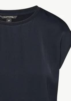 Ärmelloses Shirt mit Satin und Jersey