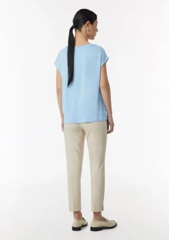 Ärmelloses Shirt mit Satin und Jersey