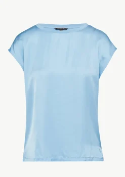 Ärmelloses Shirt mit Satin und Jersey