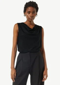 Ärmelloses Shirt mit Wasserfall-Ausschnitt