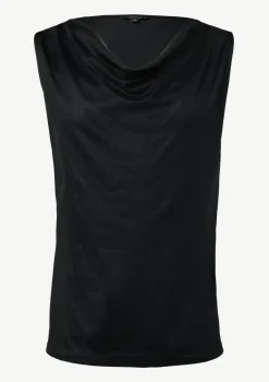 Ärmelloses Shirt mit Wasserfall-Ausschnitt