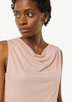 Ärmelloses Shirt mit Wasserfall-Ausschnitt