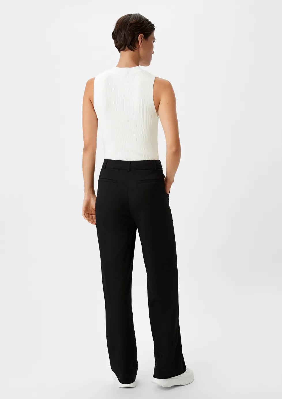 Ärmelloses Stricktop mit Rippstruktur