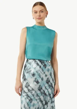 Ärmelloses Top mit Stehkragen