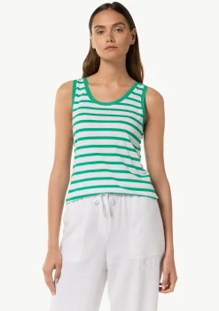 Ärmelloses Top mit Streifen und Logo-Detail