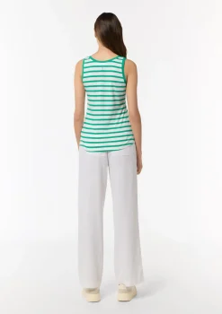 Ärmelloses Top mit Streifen und Logo-Detail
