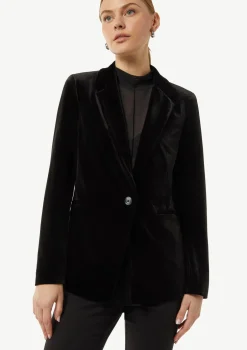 Samt-Blazer mit Reverskragen