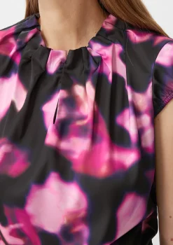 Satinbluse mit All-over-Print