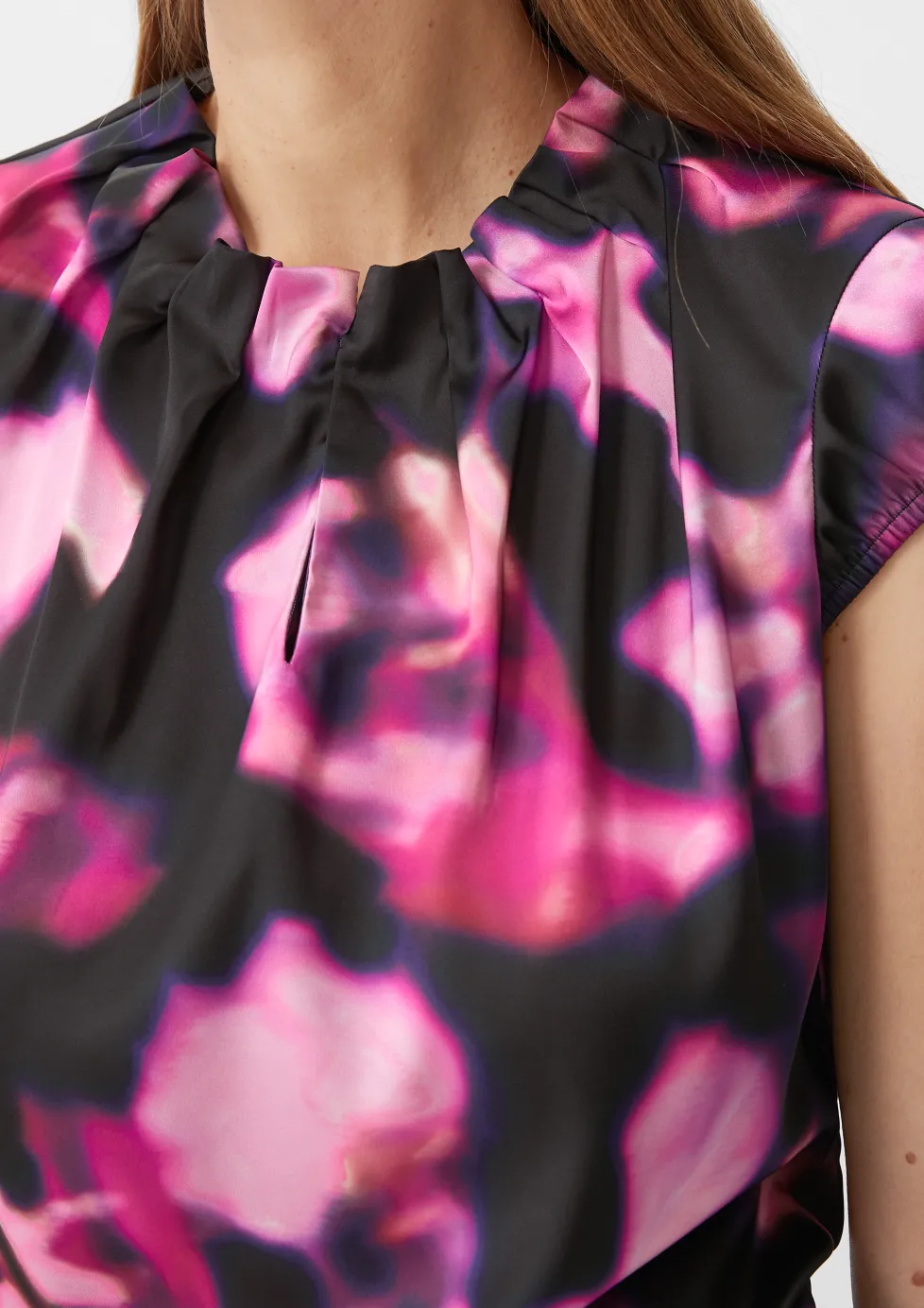 Satinbluse mit All-over-Print