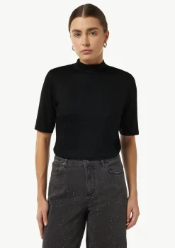 Schimmerndes Shirt mit Stehkragen