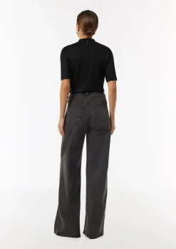 Schimmerndes Shirt mit Stehkragen