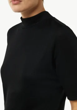 Schimmerndes Shirt mit Stehkragen